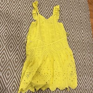 Girls Zara Yellow Eyelet Dress